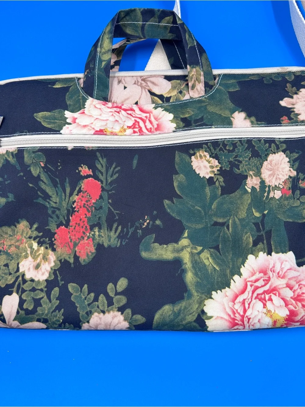 Dachee Floral Tote Bag - Navy with Blush Flowers